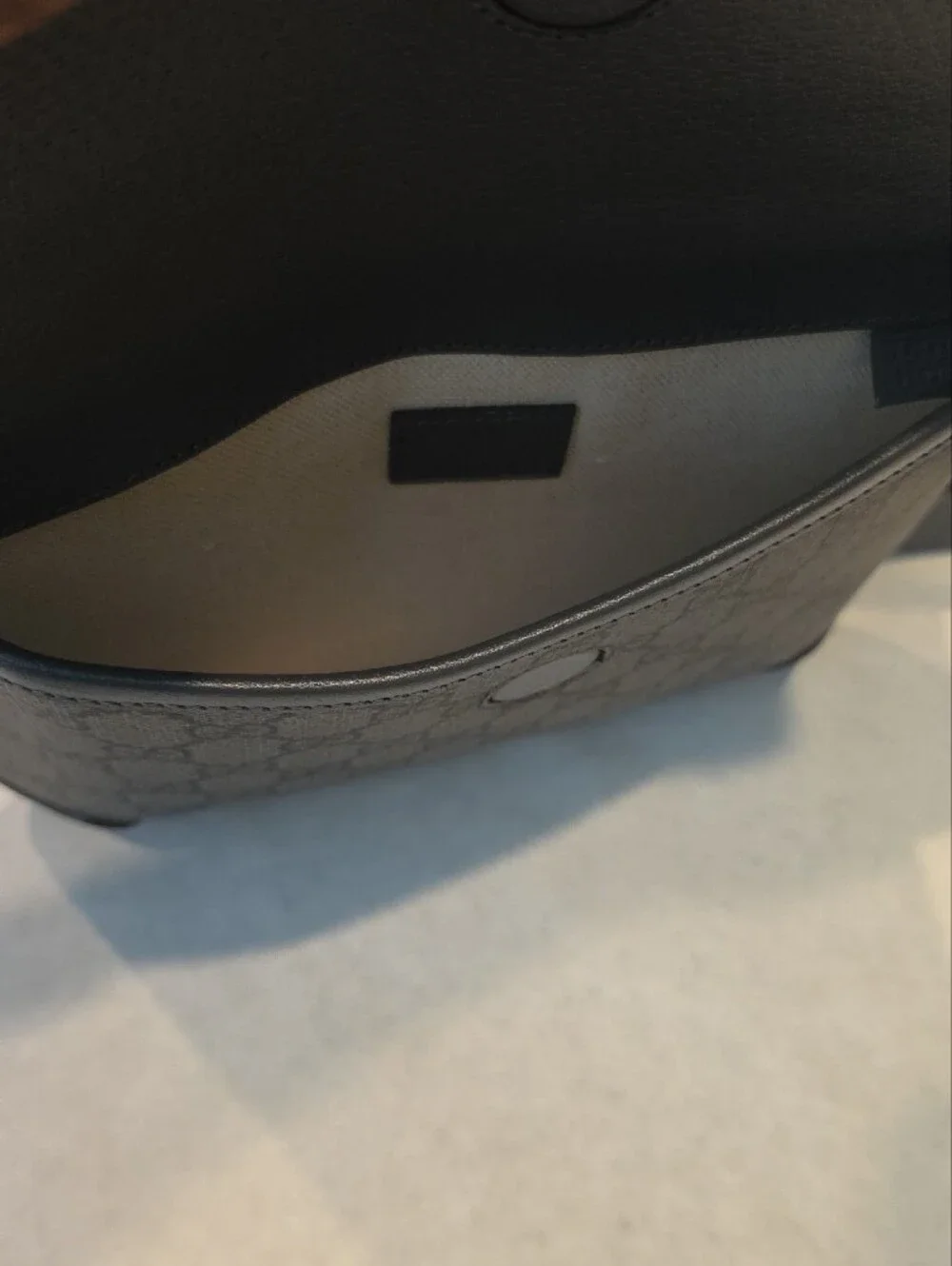 Gucci Gray GG Supreme Canvas Belt Bag with Silver Double G